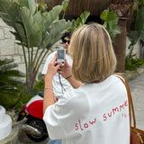 slow summer *is calling WHITE TEE